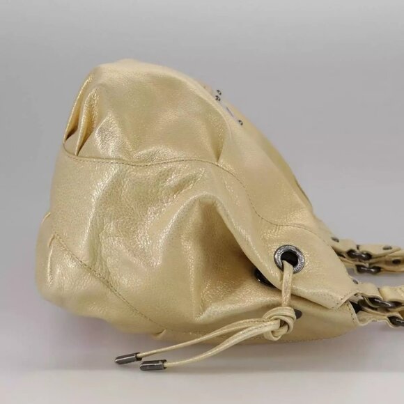 BURBERRY Hand Bag Leather Gold Auth ti2578 - Picture 5 of 14